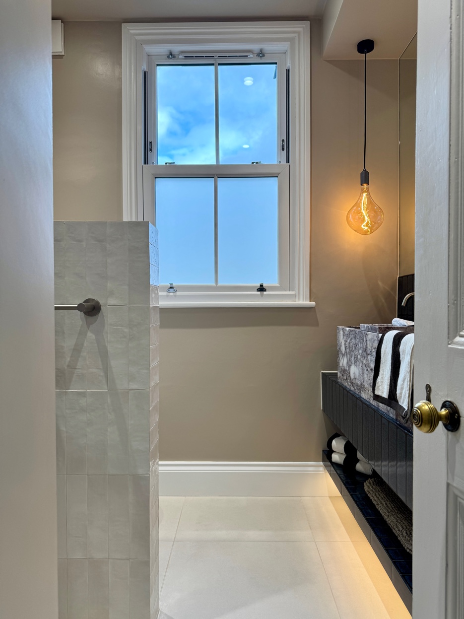 View into the bathroom from the doorway